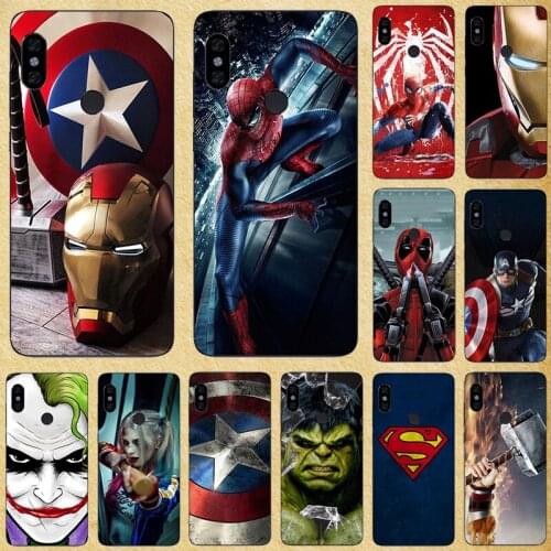 Super Hero Phone Case Cover For Xiaomi Redmi Note 10 7 6 5 Pro 7A Go K20 Pro Mi 9T Play Black Shark 2 BlackShark2 CC9 Back Shell