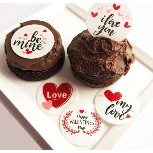 Valentines Day Heart pattern Edible Paper Wafer Cake Toppers Decoration Party Festival Supply cakes decorating tools