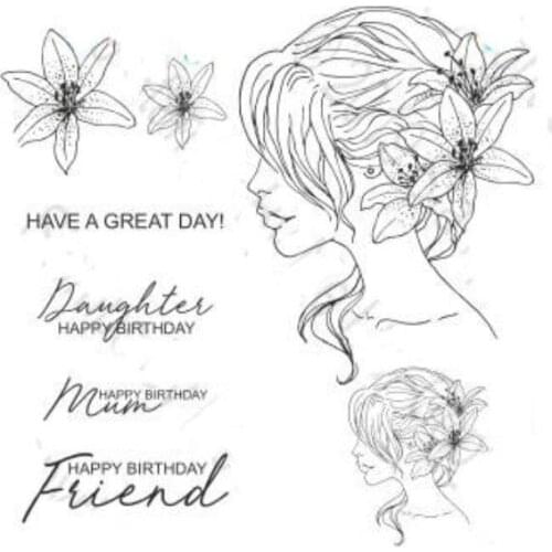 Girl / flower Transparent Clear Stamp/seal for DIY Scrapbooking/ Album Decorative Clear Stamp Sheets A0472