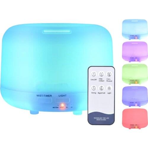 Essential Oil Aroma Diffuser Ultrasonic Air 500ML With 7 Color Lights Electric Aromatherapy Essential Oil With Remote Control