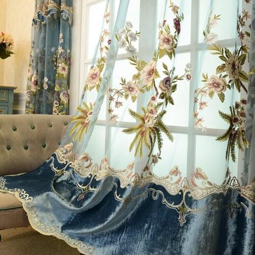 European Luxury Villas Elegantly Decorated Tulle Curtain For Living Room Windows High Quality Lace Voile Curtain For Bedroom #4