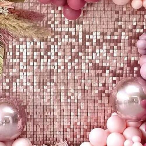 Backdrop Background Shimmer Photo Booth Rose Gold 3D Wall Sticker Sequin Art Panel Mirror Brand Wedding Market Birthday Party FX