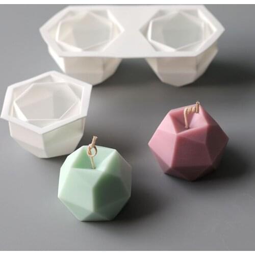 Geometric Diamond Candle Silicone Mold DIY Faceted Diamond Chocolate Candy Handmade Soap Jelly Gypsum Gem Stone Mold Supplies