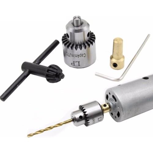 Hot Sale Drill Chucks Clamping 0.3-4mm JT0 Taper Mounted Drill Chuck With Chuck Key 3.17mm Brass Mini Electric Motor Shaft