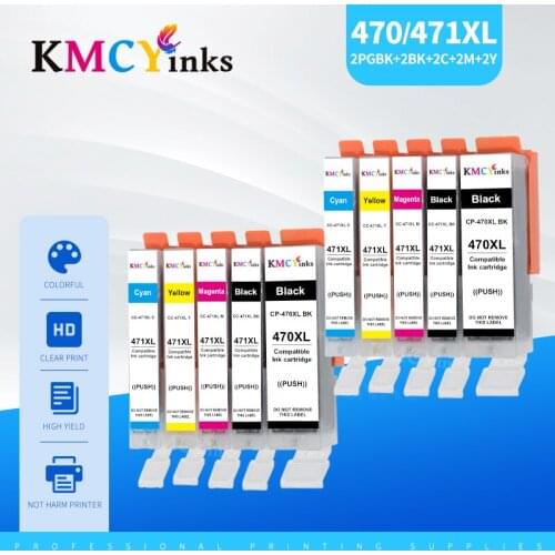 KMCYinks PGI470 CLI471 Compatible Ink Cartridge Full Ink For Canon PGI 470 CLI 471 XL PIXMA MG6840 MG9040 TS5040 TS6040 Printer