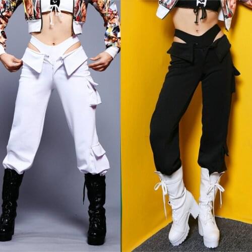 Hip Hop Costumes Jazz Dance Clothes Ballroom Dance Clothing Lady Loose Casual Sweatpants Straight-Leg Draped Trousers DT3123