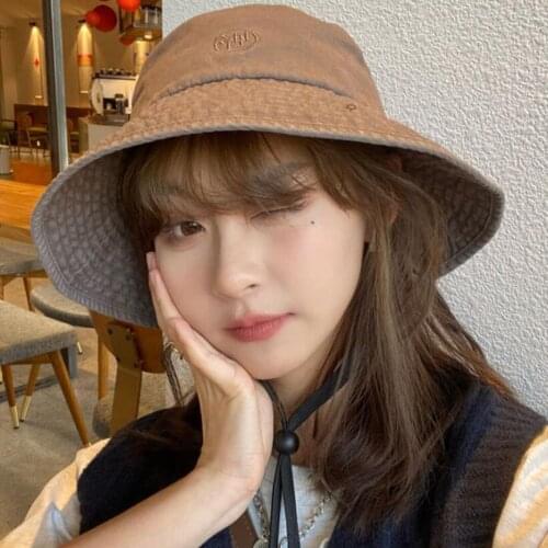 INS Summer Mens and Womens Windproof Embroidery Fishermans Hat Top Quality Mens Water Wash Cotton Sun Hat Hunting Sports Cap