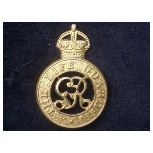 Lower price custom badge Wholesale The Life Guards Brass Metal Military Cap Badge top quality 3D gold cap badge