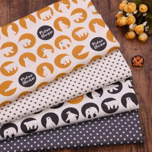 Bear Stars DIY Sewing Patchwork Quilting Fat Quarters Tecido Toy Clothes Tilda For Baby Dress Sheet Textiles Twill Cotton Fabric