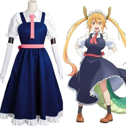 Miss Kobayashi-san Dragon Maid Toru Tohru Dress New Original Cosplay Costume Outfit Uniform Dress For Halloween Party