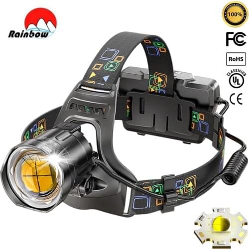 500000LM XHP100 1500M Long Range Powerful Led Headlamp Zoomable Outdoor Headlight 18650 XHP90.2 Head Flashlight Torch For Hunt