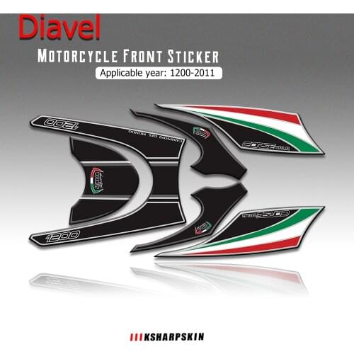 New 3D Gel Motorcycle Accessories For Ducati Diavel 1200 2011 Front Fairing Motor Number Board 3D Stickers Gel Protector