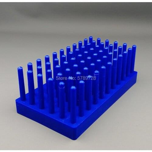 1pc 66-column Plastic column-type test-tube stand The tube can be inserted upside down shelf for drying test tubes
