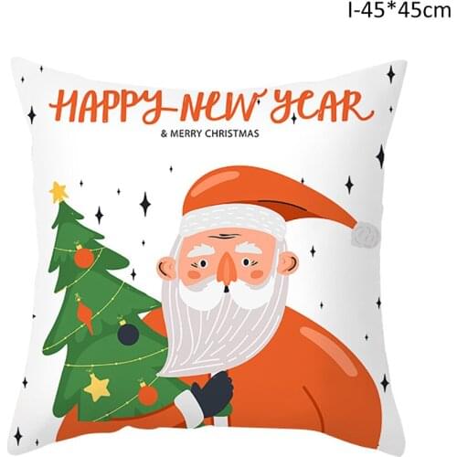Cushion Pillowcase Cartoon Printed Christmas Office Sofa Pillowcase Cushion For Home Christmas Decoration, Christmas Gifts
