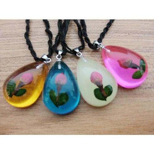 12 pendant embedded flower bud colorful style fashion Keepsake Pendant