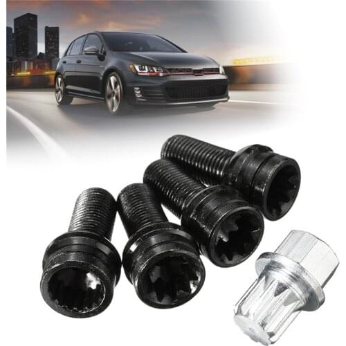 1 Set M14*1.5mm Anti-theft Steel Wheels Screw Bolt Key Lock Lug Nut Set 8D0601139F For VW/Golf For Jetta/Beetle/Passat/Audi
