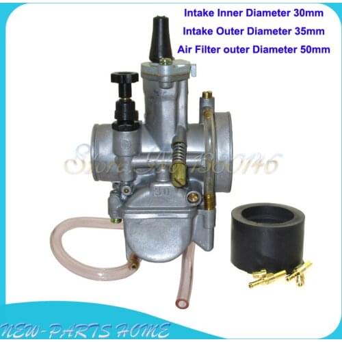 PWK 30mm Flat Side Carburetor Fit Scooter UTV ATV Quad Go Kart Dirt Bike