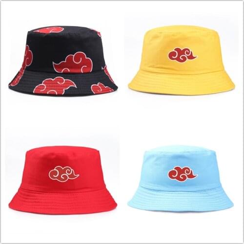 Anime Hapyto Akatsuki Cloud Hat Unisex Panama Cap Outdoor Fishing Fisherman Hat Casual Beach Sun Hat