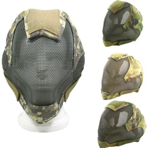 Tactical Full Face Metal Steel Mask Paintball Military War Game Protective Mask Airsoft Outdoor Hunting Accessories Gear