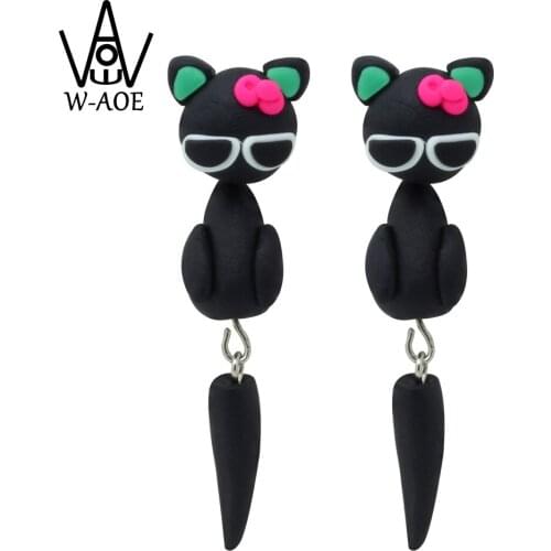 TTPAIAI 30 Brand Handmade Polymer Clay Cute Cat Stud Earrings For Women Kids Fashion Jewelry Animal Earrings Girls Best Gift