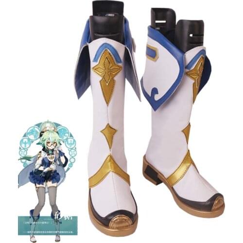Game Genshin Impact Sucrose Cosplay Shoes High Heel PU Leather Shoes Custom Made Halloween Carnival Boots Cosplay Props