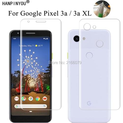 For Google Pixel 3a / 3a XL Soft TPU Front Back Full Cover Screen Protector Transparent Protective Film +Tools (Not Glass)