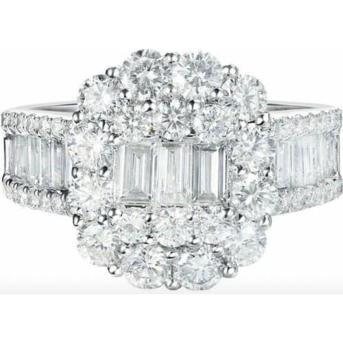 Hot Sale Solitaire Princess-cut topaz Rings For Women Original 925 Sterling Silver pave Diamond Wedding Ring Finger Jewelry Anel