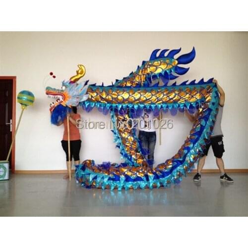 14m Adult New Design Gold-Plated Chinese Traditional Culture DRAGON DANCE Kungfu Dragon Chinese Folk Festival lion dance Costume