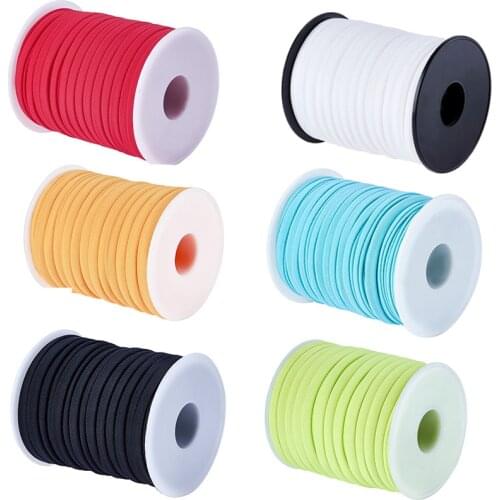 20m/roll 5x3mm Flat Elastic Soft Spandex Thread Cord String Ribbon Jewelry Making Trim Tape