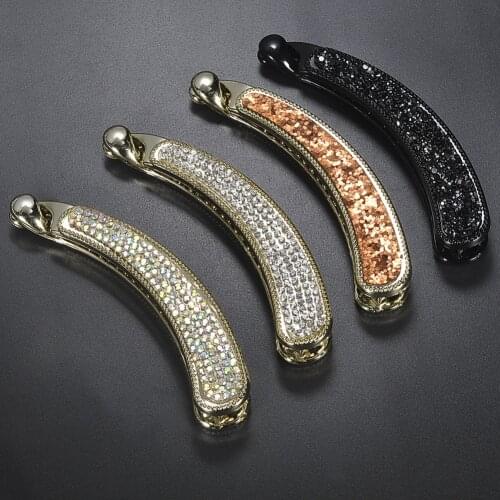2021 Hot Fashion Women Hair Clips Crystal Rhinestone Hairpins Hairgrip Banana Clip Hairgrips Ponytail Barrette Hair Accessories