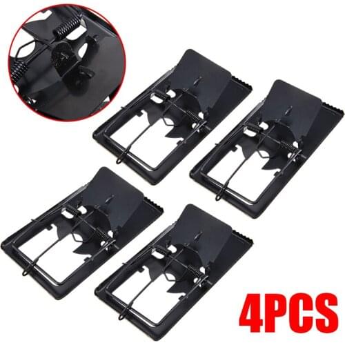 1Set 4Pcs Steel Black Environmental Protection Mouse Rat Trap Easy To Bait Pest Control Products Traps