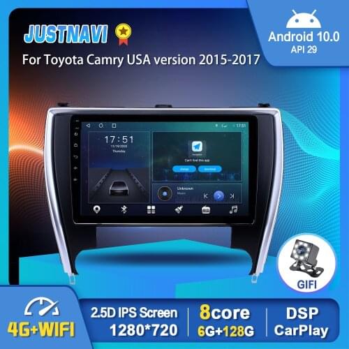 4G Android 10 Car Radio Video Player For Toyota Camry USA version 2015-2017 Carplay 6G 128G DSP 1280*720P No 2 din DVD 9 inch