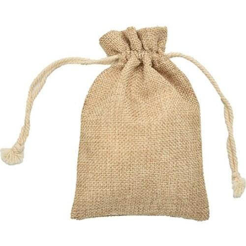 5Pcs Mini Rustic Burlap Bag Drawstring Wedding Party Favor Vintage Sack Pouch Candy Bag Drawable Bags Present Sweets Pouches