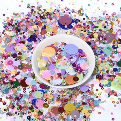 500G Wholesale 2 3 4 6 10 12 15 20mm Flat Round PVC Loose Sequins Paillette Arts Crafts Sewing Clothes Apparel Fabric DIY Supply