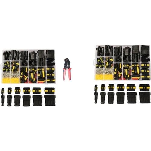 708Pcs Waterproof Car Connector Terminal Block HID Xenon Lamp Wiring Harness Connector