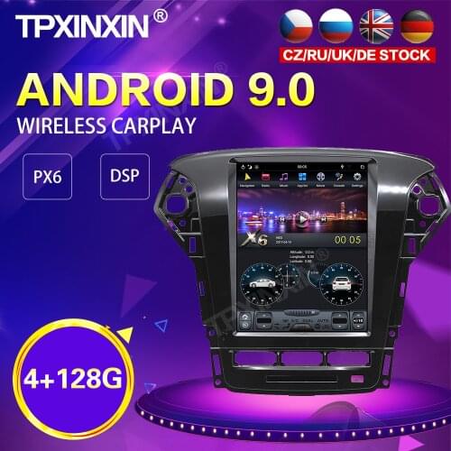 PX6 IPS Android 9.0 4+128G Tesla Style Car Radio For Ford Mondeo MK4 2011 2012 2013 GPS Navigation Stereo Head Unit DSP Carplay