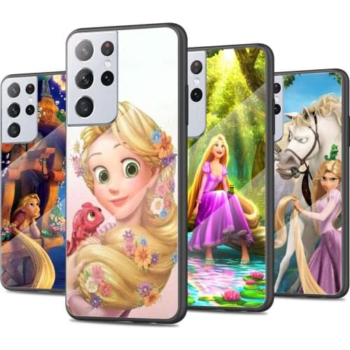 Princess Rapunzel Disney Tempered Glass Cover For Samsung Galaxy S21 Plus Ultra M21 M31 M51 A52 A72 Phone Case Coque