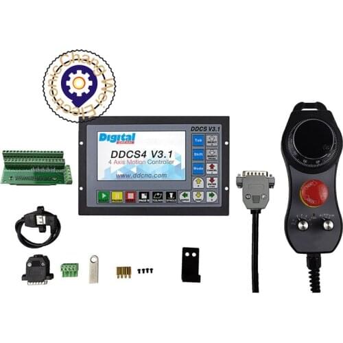 CNC Controller DDCSV3.1 3/4 Axis 500KHz Special offer G-Code Offline +6 axis Emergency Stop Electronic Handwheel MPG