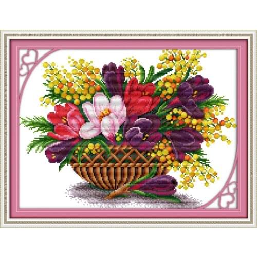 Magnolia flower Home Decor Cross Stitch Kits Printed Canvas DMC Counted printed Cross-stitch set Embroidery Needlework Kit DIY