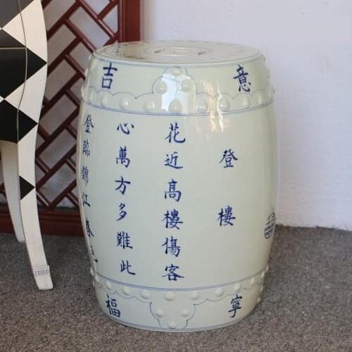 Jingdezhen Blue And White Handpainted Ceramic Stools For Home Writing Private Collection Modern Chinese Ceramic Drum Stools