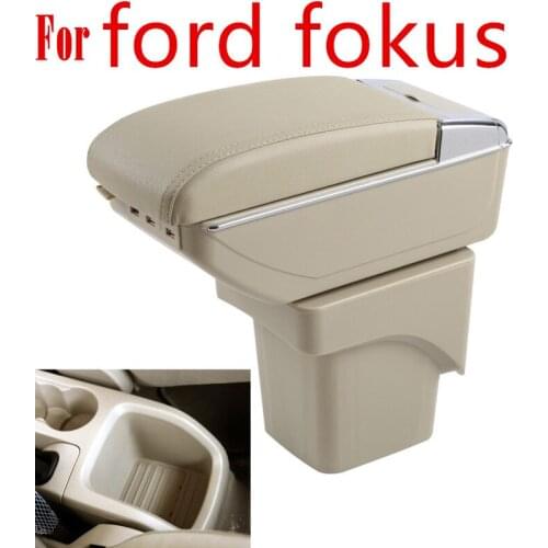 For Ford Focus 2 armrest box central Store content Storage box Ford focus armrest box with cup holder ashtray USB interface