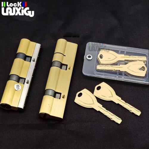 Anti-theft door cylinder lock 110 115 120 125 130 135 140 MM double wheel fork lock cylinder double spring door cylinder