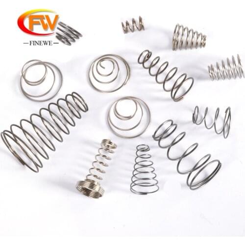 FINEWE 10pcs/lot SUS304 Conical Spring 0.5mm Wire Small Pressure Compression Spring