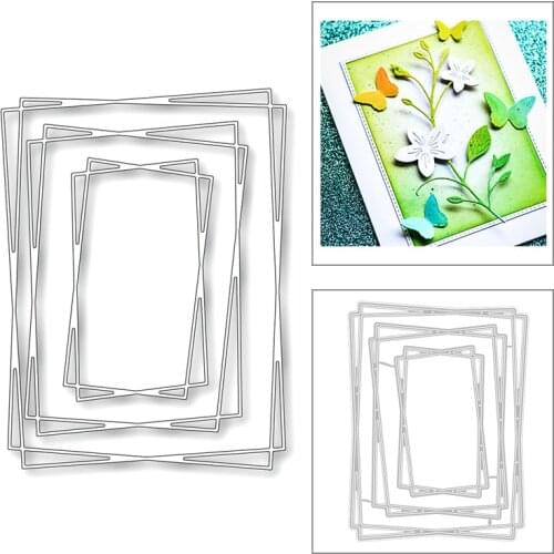 Layered Rectangle Nesting Frame Background 2020 New Metal Cutting Dies For DIY Scrapbooking Paper and Card Making Craft No Stamp