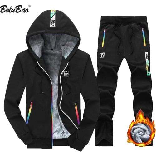 BOLUBAO Men Sets Fashion Sporting Suit Male Autumn Casual Cardigan Sweatshirt + Sweatpants 2 Pieces Tracksuit Men Warm Set Coat