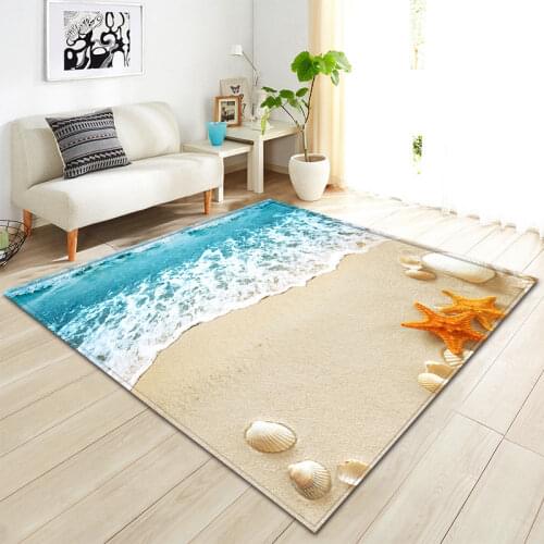 Beach Shell Starfish Print Non-slip Bathroom Doormat Doormat Carpet Floor Carpet Living Room Carpet
