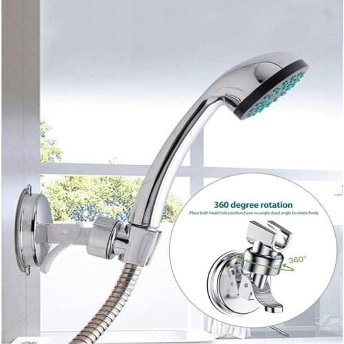Shower Head Chrome Wall Mount Adjustable Suction Replacement Bathroom Faucet Accessories New