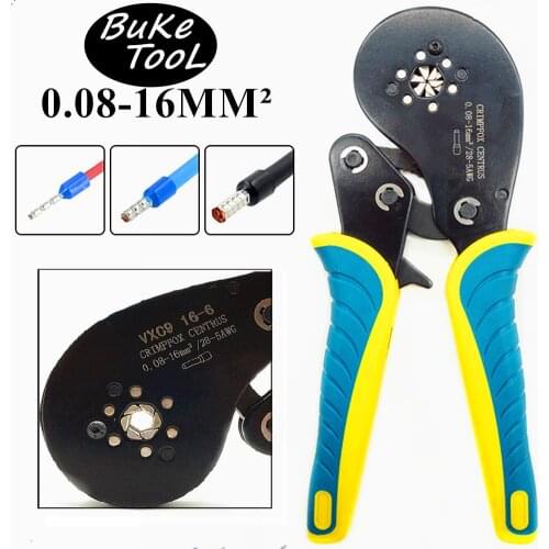 16-6 Brand New AWG28-6=0.08-16mm² Electrical Self-Adjustable Ratchet Plier Tubular Terminal Crimping Tools High Precision Jaw