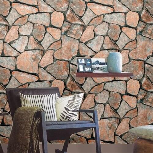 Beibehang Chinese stone pattern culture stone pattern wallpaper living room restaurant Hotel barbecue shop wall aisle wallpaper