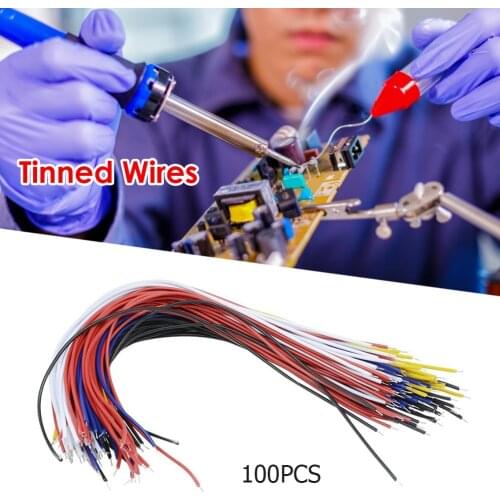 Tin Plated PCB Solder Cable Fly Jumper Wire Copper Conductor Wire 8 inch Heat-resistant Cable Wire Soft Wire 100pcs